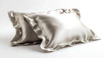 Luxury silk pillow on white background – silk pillow for skincare, silk pillow for hair protection, and silk pillow for elegant bedroom decor