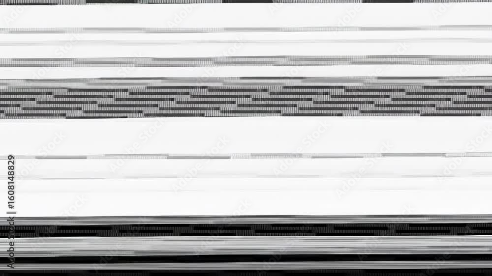 Poster dynamic abstract animation: black and white lines creating a glitch effect and modern background