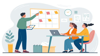 Teamwork and Project Planning: Illustration for Business Websites and Presentations