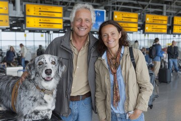 Navigating airports with pets: a couple's exciting journey. Pet-friendly parks. Ensuring a joyful trip: pet behavior in new environments. Travel planning. Dog vacation prep.