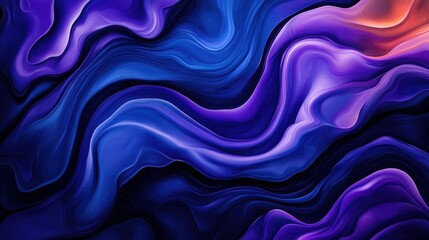 Obraz premium Abstract swirling waves in vibrant purple and blue hues