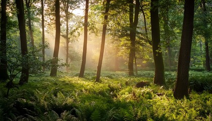 Fototapeta premium morning in the forest ai