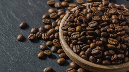 Fototapeta premium Single Coffee Bean Macro Shot White Background Product Photography