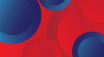 Gradient red circle pattern background with abstract blue curves