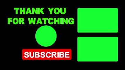 thank you for watching Text Animation Video Text animation for social media 4k.colorful .Animated end screen for YouTube or social media. Features customizable green screen areas and a Subscribe .