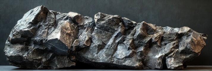 Cracked Black Stone Texture with Natural Rough Rock Surface Details.