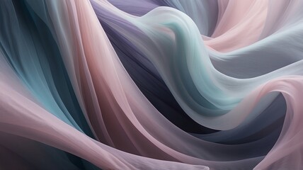 Abstract Flowing Silk Fabric with Pastel Colors for Gentle Texture