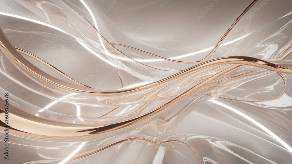 Aufkleber captivating abstract visualization with flowing lines and luminous glow effect
