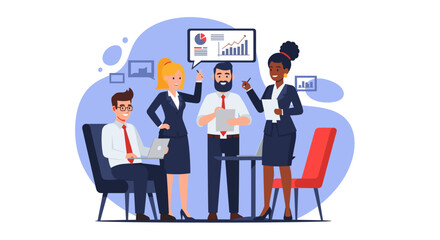 Diverse business team collaborating on project, perfect for presentations or website banners.