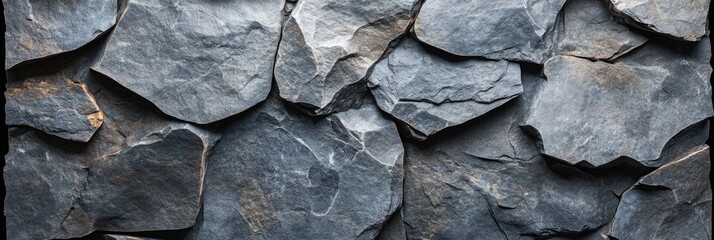 Cracked Black Stone Texture with Natural Rough Rock Surface Details.
