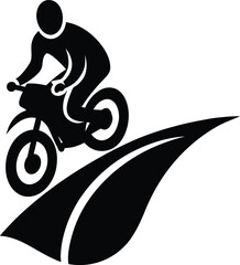 biker riding vector art illustration.