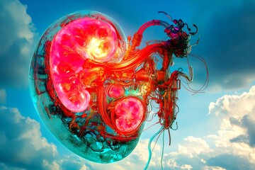 Human body. Healthcare reform. Metaphorical chronic kidney disease feelings of a long-lasting. Chronic disorder - chronic kidney disease: abstract image of health condition. Healthcare sys.