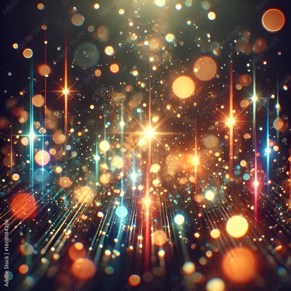 Aufkleber abstract shimmering light display with bokeh effect, creating a magical and dreamy atmosphere scene