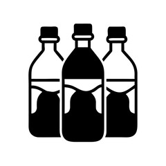 Black and white bottle illustrations liquid drink