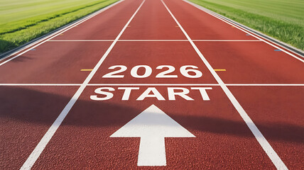 Ready to launch your new year goals with this dynamic start line for 2026, embodying forward momentum and exciting opportunities on the athletic track.