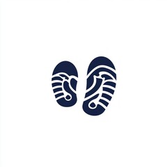 Navy flip-flops, simple stylized graphic on white