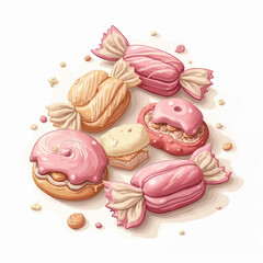 Cute Candy And Cake Design