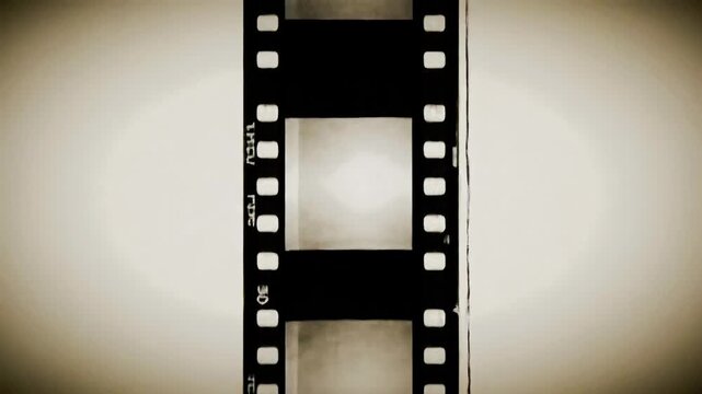 Retro Film Strip Texture Animation with Sepia Tones and Grainy Effect perfect for vintage projects