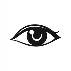 Stylized, simple black eye illustration on a white background