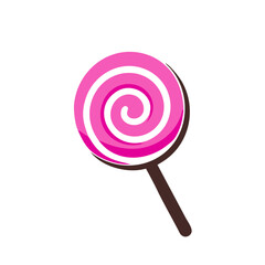 Swirl lollipop candy on stick sweet sugar