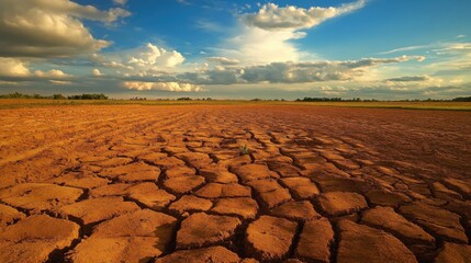 Fototapeta premium Cracked Earth Drought Landscape