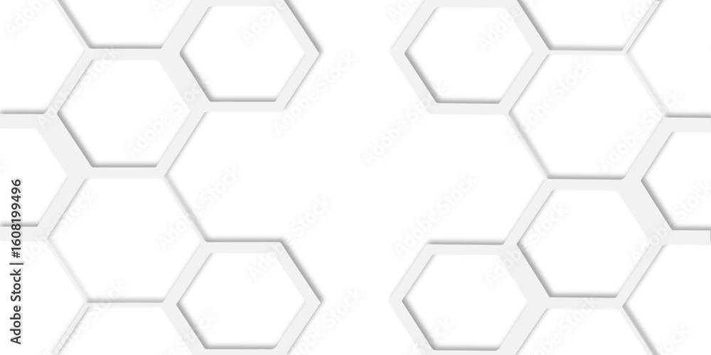 Aufkleber  white hexagons arranged in a repeating honeycomb structure design creating a modern and abstract geometric design for visual appeal.