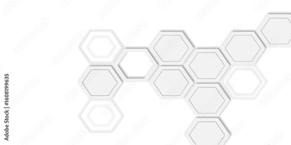 Aufkleber  white hexagons arranged in a repeating honeycomb structure design creating a modern and abstract geometric design for visual appeal.