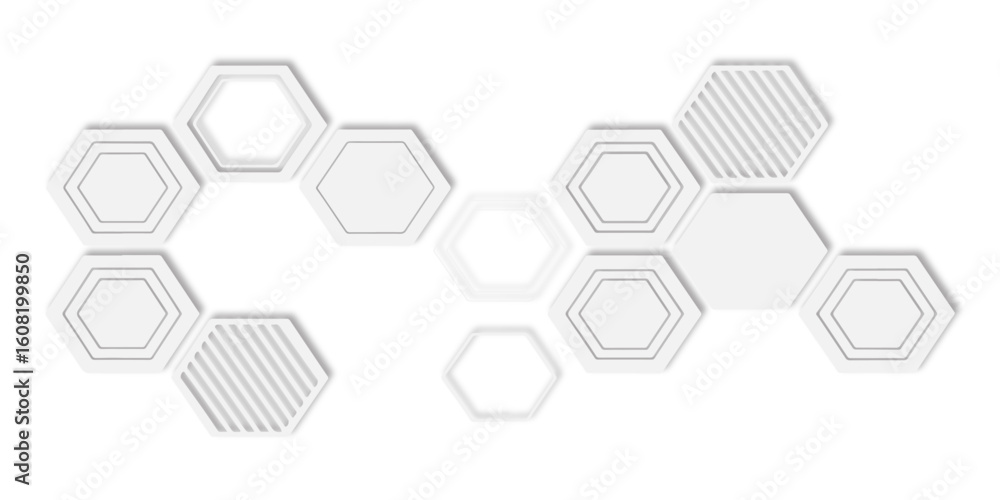 Aufkleber  white hexagons arranged in a repeating honeycomb structure design creating a modern and abstract geometric design for visual appeal.