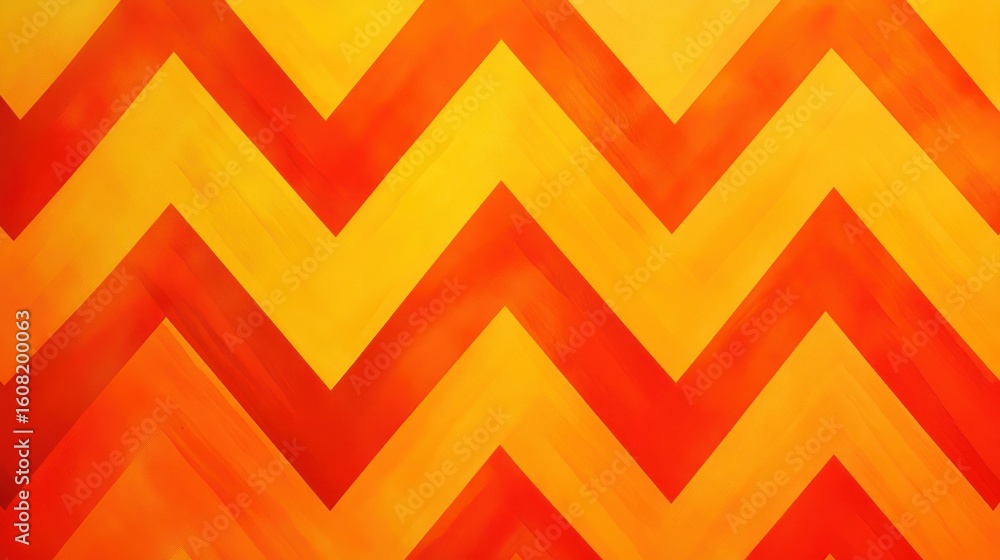 Poster a repeating pattern of orange and yellow zigzags creating a warm and vibrant abstract background des