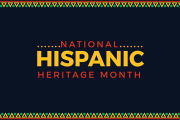 national hispanic heritage banner design with border ethnic pattern