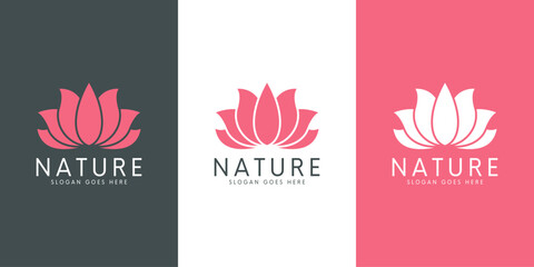 nature flower logo premium vector
