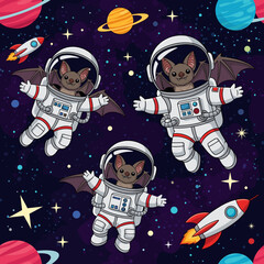 Cute Bats in Space Suits: Adorable Astronaut Bats for Kids' Products