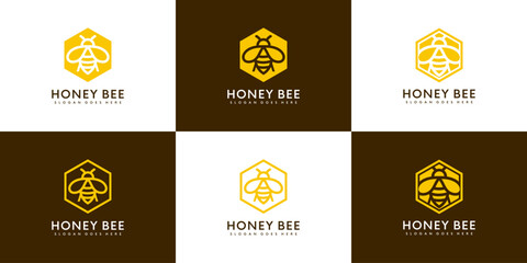 honey Bee animals logo vector