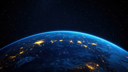 Naklejka premium Earth from Space: A Glimpse of Nighttime Cities