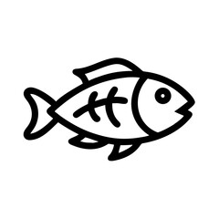Black and white fish illustration outline
