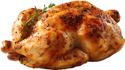 Poultry Roast Chicken isolated on a white background