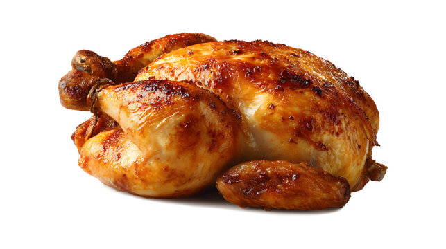 Poultry Roast Chicken isolated on a white background