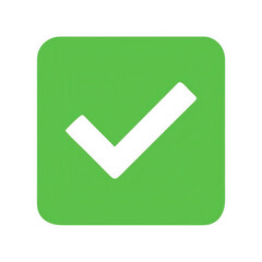 Green check mark icon isolated on transparent background