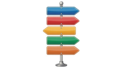 Navigate your business with colorful directional signs, perfect for highlighting key strategies and diverse pathways to success in a dynamic market landscape