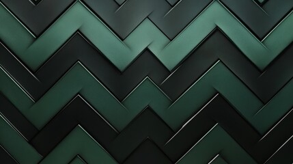 A dark green and black chevron pattern with a subtle metallic sheen creating a geometric design element