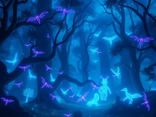 Forest of ethereal lights.