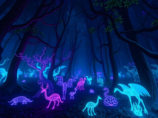 Forest of ethereal lights.