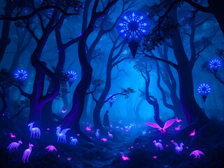Forest of ethereal lights.