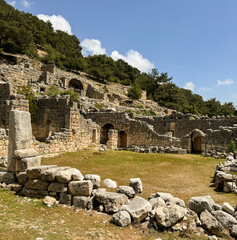 Exploring the ancient ruins of a forgotten civilization in a serene landscape