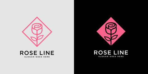 rose flower logo vector design