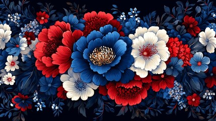 Elegant Floral Arrangement in Patriotic Colors for Celebratory Occasions