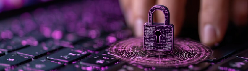A close-up image showcases a digital padlock over a keyboard, emphasizing security and technology themes, perfect for articles on cybersecurity, data protection, and digital safety,