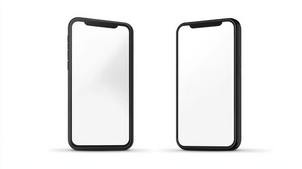 smartphone mockup white screen. mobile phone vector Isolated on White Background. device UI UX mockup. phone different angles views. Vector illustration