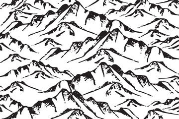 Abstract Black and White Mountain Range Pattern