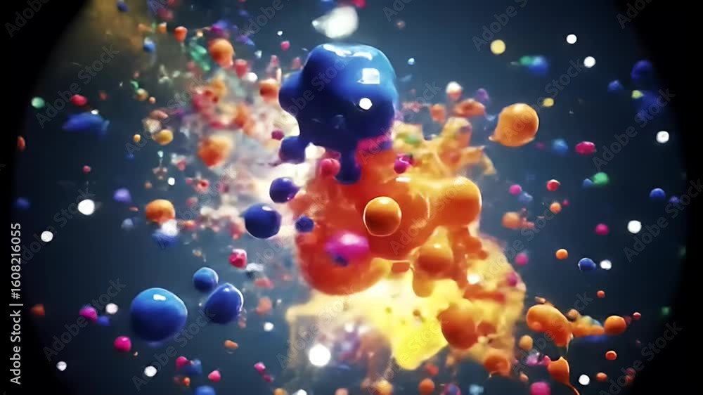 Poster abstract colorful liquid blob animation